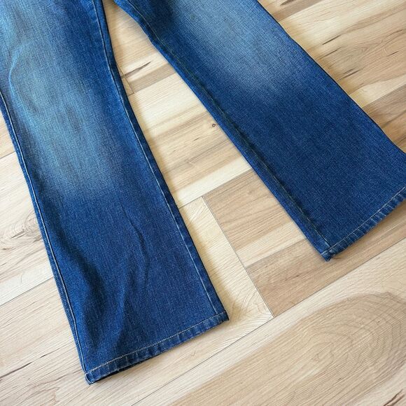 St. John Womens Bootcut Golden Embellished Rhinestone Heart Pocket Jeans Size 14 - Picture 5 of 8